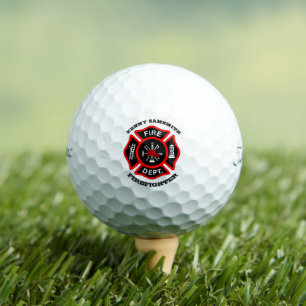 Fire Department logo Black And Red Badge Golf Balls
