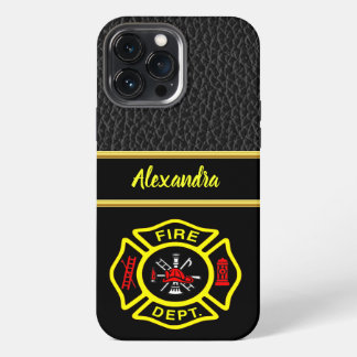 Fire Department logo Black And Yellow Badge Case-M iPhone 13 Pro Max Case