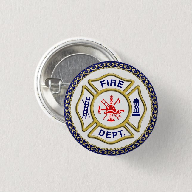 Fire Department logo Blue And White Badge (Front & Back)
