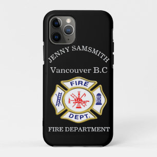 Fire Department logo Blue And White Badge gold  11 Case-Mate iPhone Case