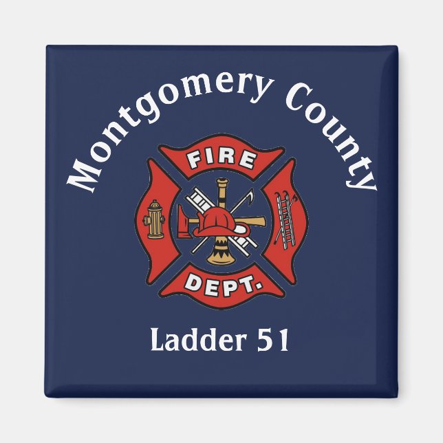 Fire Department Logo Custom Magnet (Front)