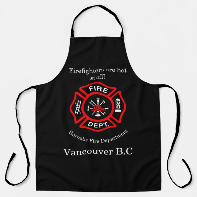 Fire Department logo Firefighters are hot stuff! Apron (Front)