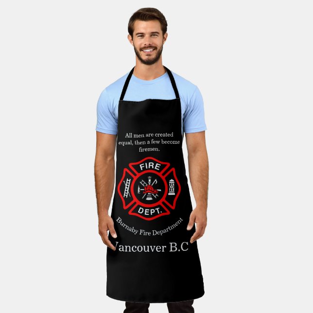 Fire Department logo Red And Black Badge Apron (Worn)