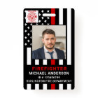 Fire Department Personalised Photo Firefighter ID
