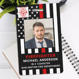 Fire Department Personalised Photo Firefighter ID ID Badge
