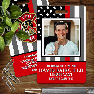 Fire Department Photo Firefighter ID Badge