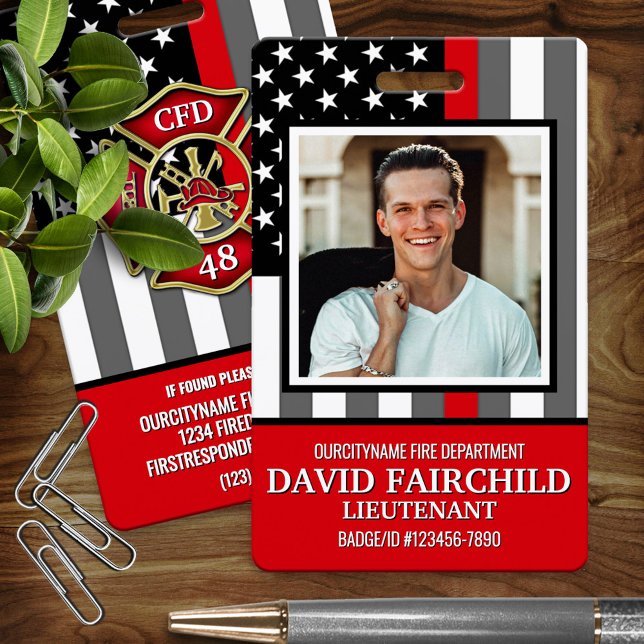 Fire Department Photo Firefighter ID Badge (Creator Uploaded)