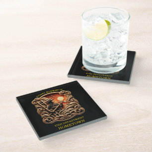 Fire Departments Badge symbolizing bravery Glass Coaster