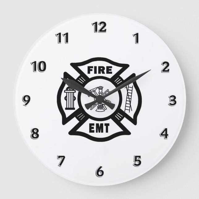 Fire Dept EMT Large Clock (Front)