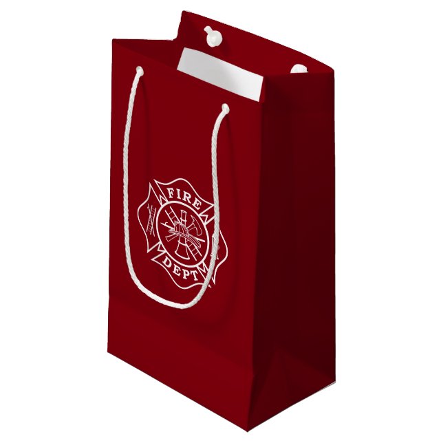 Fire Dept / Firefighter Maltese Cross Gift Bag (Front Angled)
