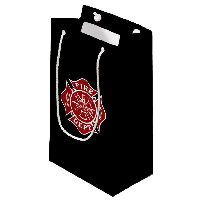 Fire Dept / Firefighter Maltese Cross Gift Bag (Front Angled)