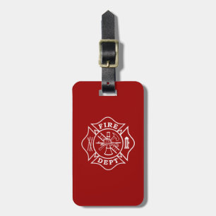 Fire Dept / Firefighter Maltese Cross Luggage Tag