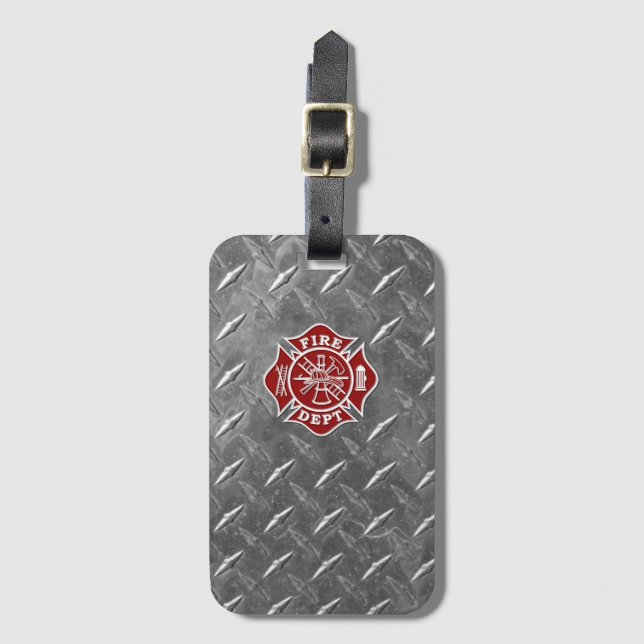Fire Dept / Firefighter Maltese Cross Luggage Tag (Front Vertical)