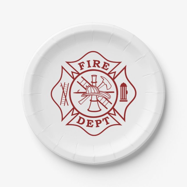 Fire Dept / Firefighter Paper Plates 7" (Front)