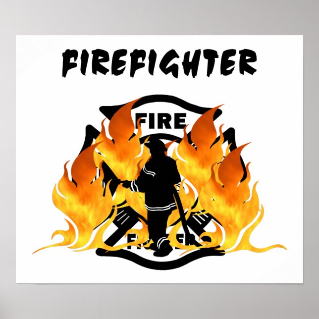 Fire Dept Flames Poster (Front)