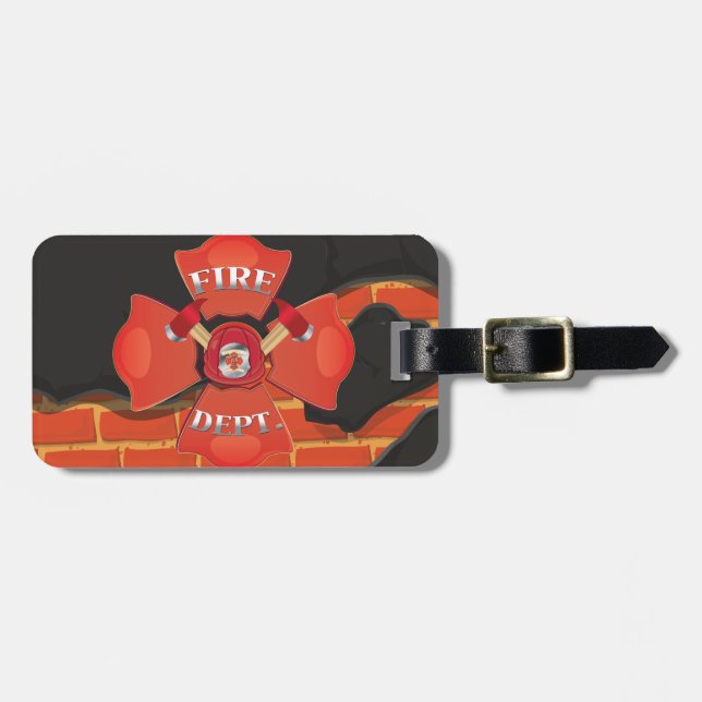 Fire Dept Logo Luggage Tag (Front Horizontal)