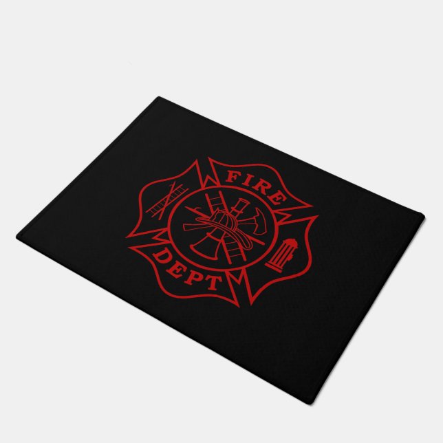 Fire Dept Maltese Cross Doormat - 18"x24" (Angled)