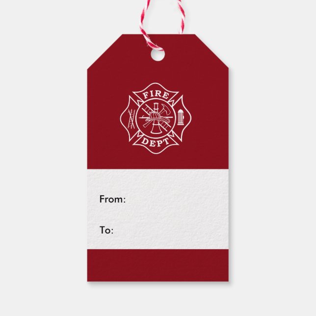 Fire Dept Maltese Cross Gift Tag (Back)