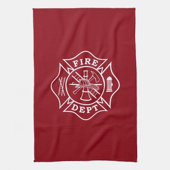 Fire Dept Maltese Cross Kitchen Towel 16" x 24" (Vertical)