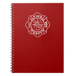 Fire Dept Maltese Cross Note Pad Spiral Notebook