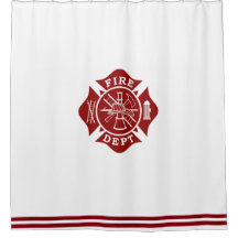 Fire Dept Maltese Cross Shower Curtain