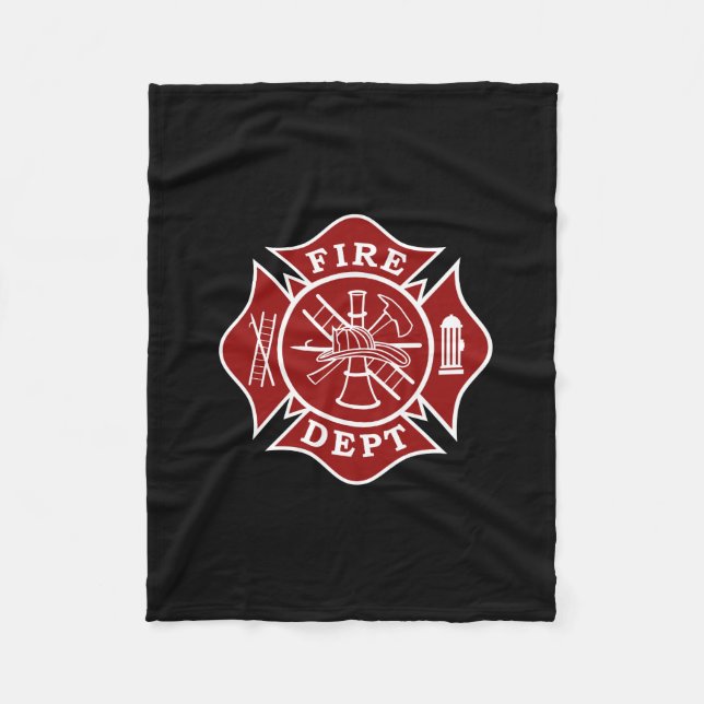Fire Dept Maltese Cross Small Fleece Blanket (Front)