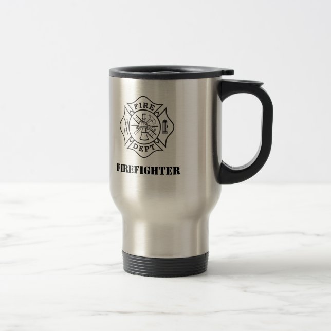 Fire Dept Maltese Cross Stainless Steel Mug (Right)