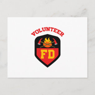 FIRE DEPT VOLUNTEER POSTCARD