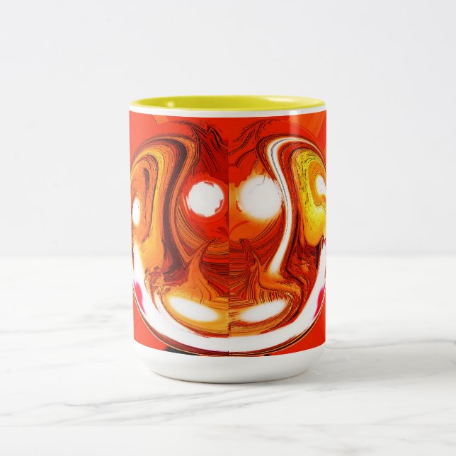 Fire devil Two-Tone coffee mug (Center)