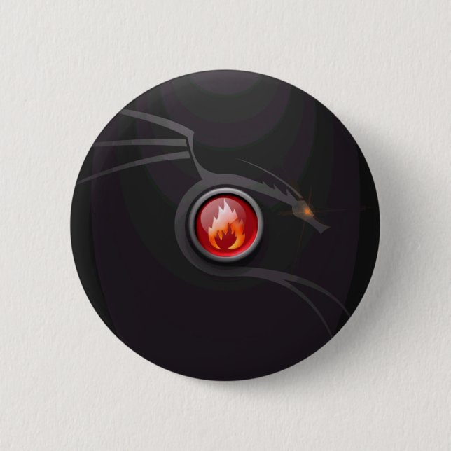 Fire Dragon 6 Cm Round Badge (Front)