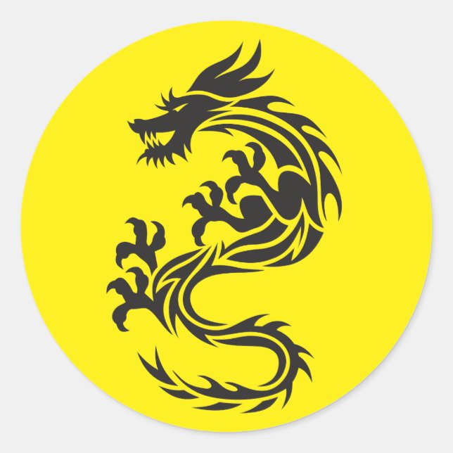 Fire Dragon Classic Round Sticker (Front)