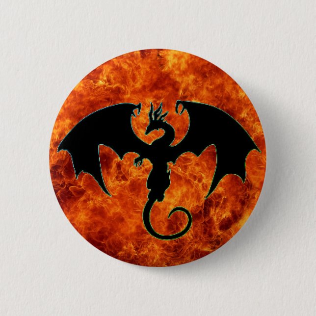 Fire Dragon Custom cute fun designs 6 Cm Round Badge (Front)