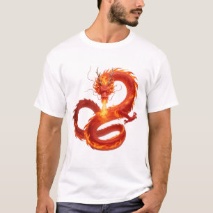 Fire Dragon Fantasy Art Design, Mythical Creature  T-Shirt