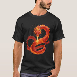 Fire Dragon Fantasy Art Design, Mythical Creature  T-Shirt