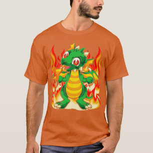 Fire Dragon Mythical Creature Cute Dragon T-Shirt