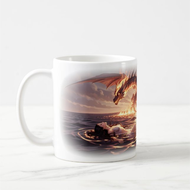 Fire Dragon Ocean Rebirth Dreamscape Mug (Left)