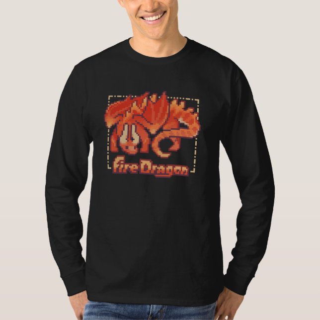 Fire dragon, pixel art T-Shirt (Front)