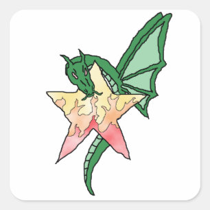 Fire Dragon Square Sticker