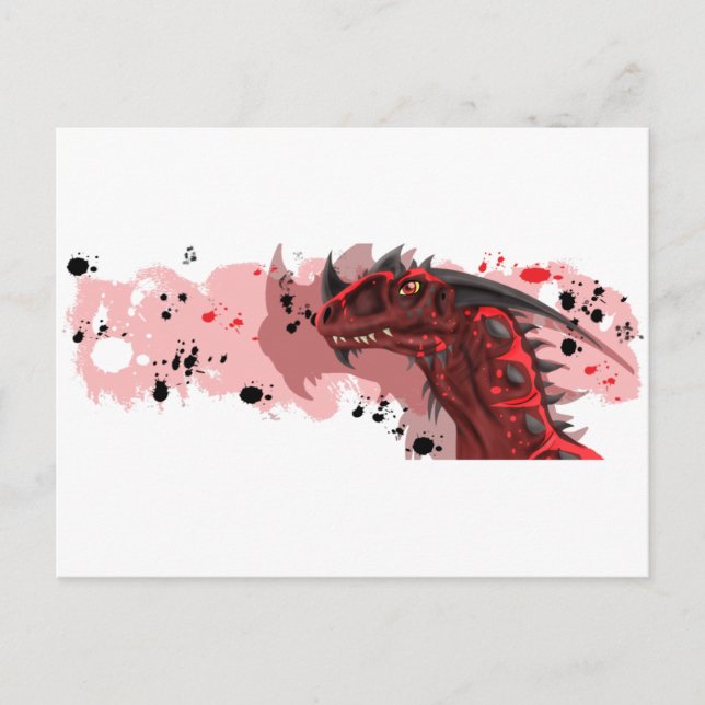 Fire Dragon (White Version) Postcard (Front)