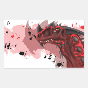Fire Dragon (White Version) Rectangular Sticker