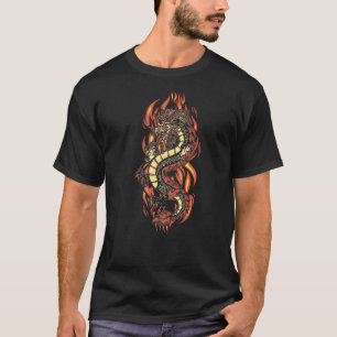 Fire Dragon with dragon fire and fire breathing dr T-Shirt