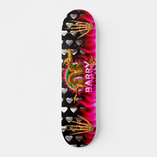 Fire dragon with your name in flames skateboard (Front)