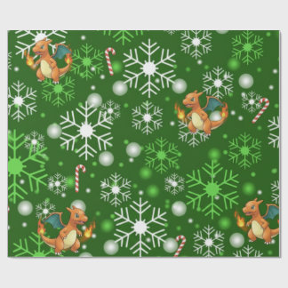 fire dragon wrapping paper