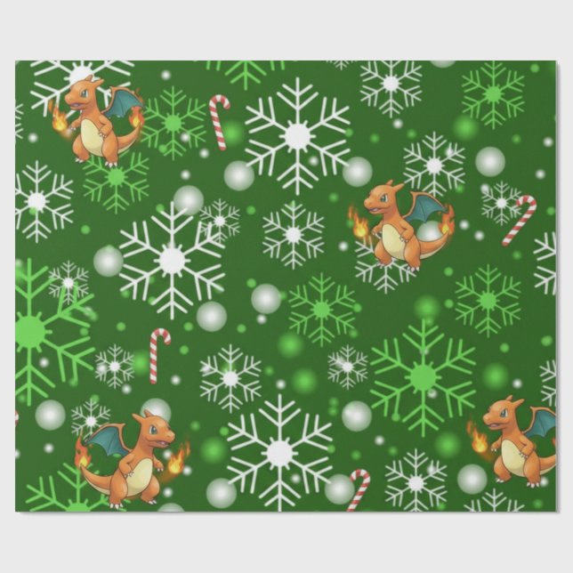 fire dragon wrapping paper (Flat)