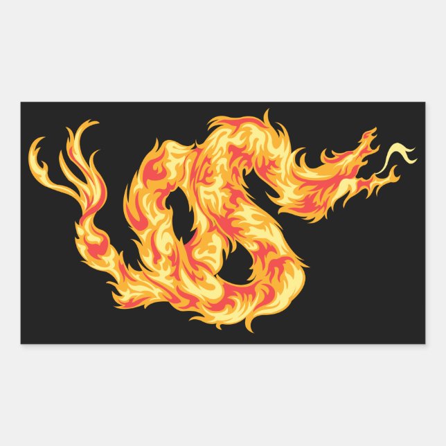 Fire Drake Rectangular Sticker (Front)