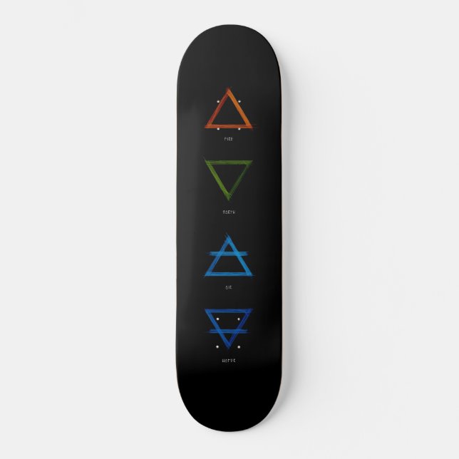 Fire, earth, air, and water are the four elements  skateboard (Front)