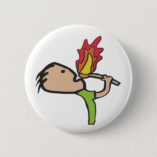Fire Eating 6 Cm Round Badge (Front)