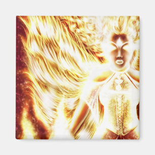 Fire Elemental Square Magnet by Nellis Eketorp