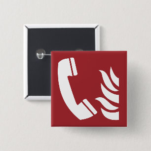 Fire Emergency Phone Safety Sign 15 Cm Square Badge