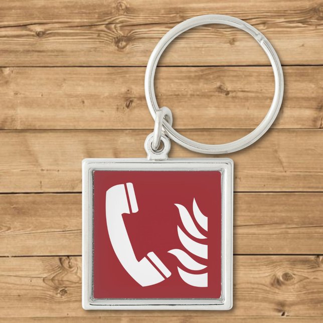Fire Emergency Phone Safety Sign Key Ring (Creator Uploaded)
